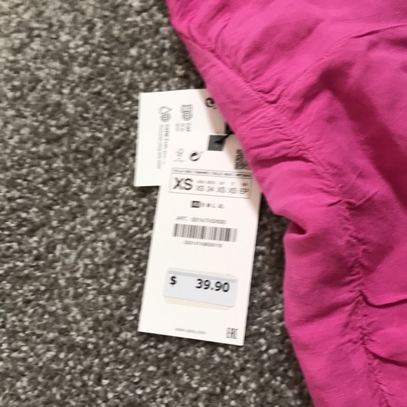 Zara Xs pink linen button down dress - Picture 7 of 7